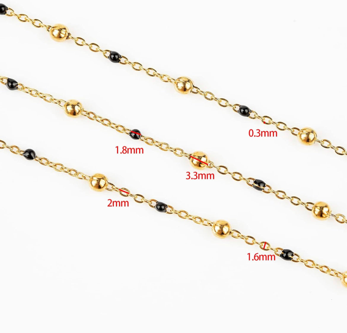 Black and Gold Enamel Permanent Chain
