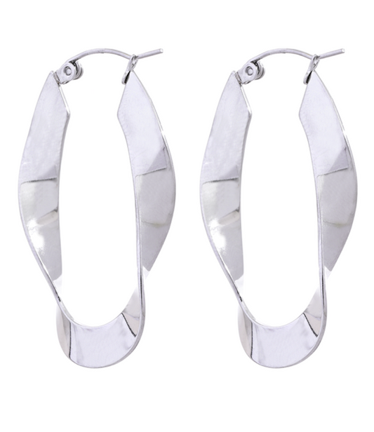 Florence Hoops in Silver