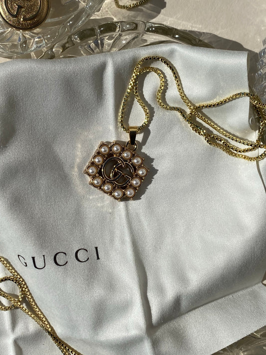 Repurposed Pearl Gucci Necklace